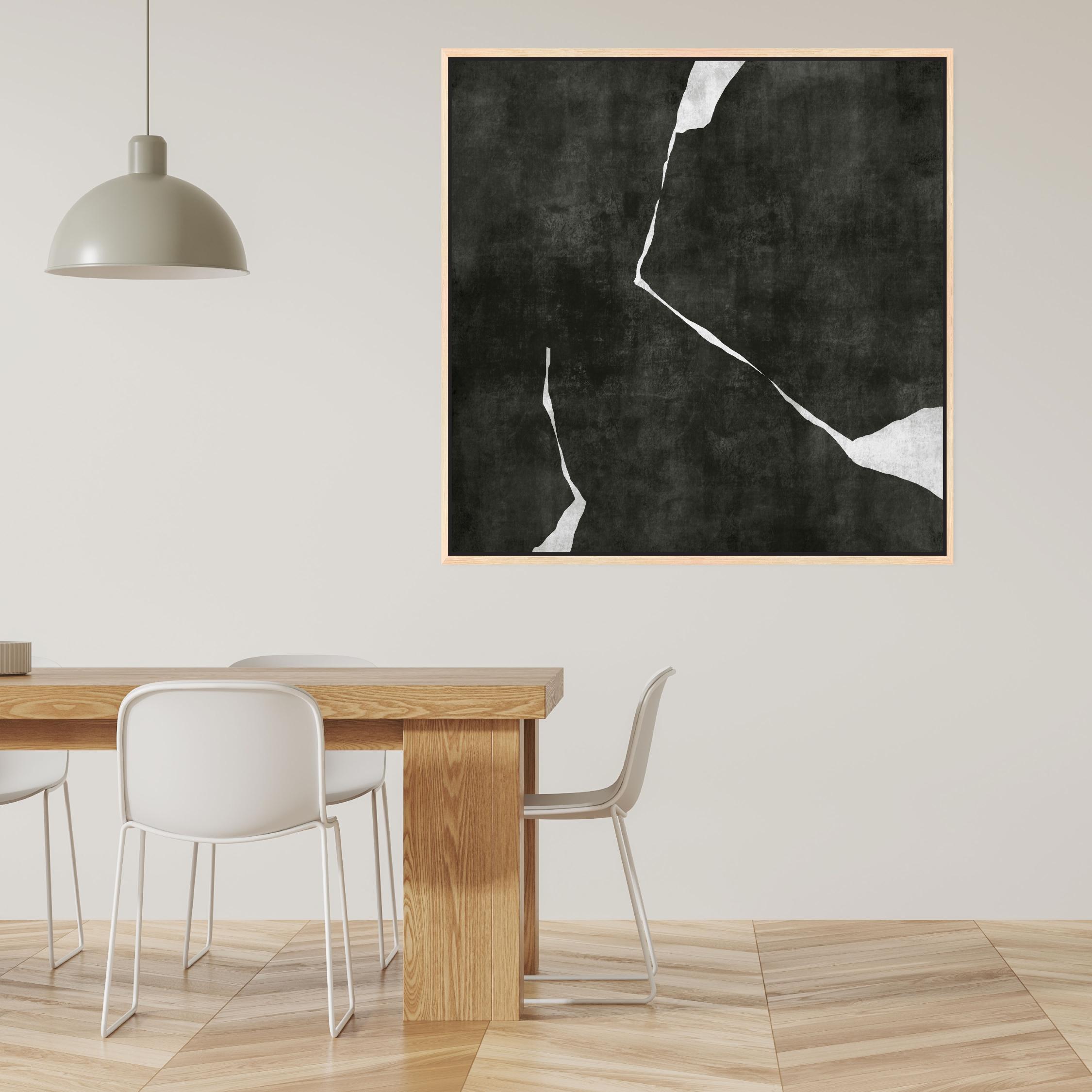 Nero II Square Framed Printed Canvas - Mala Art Co.