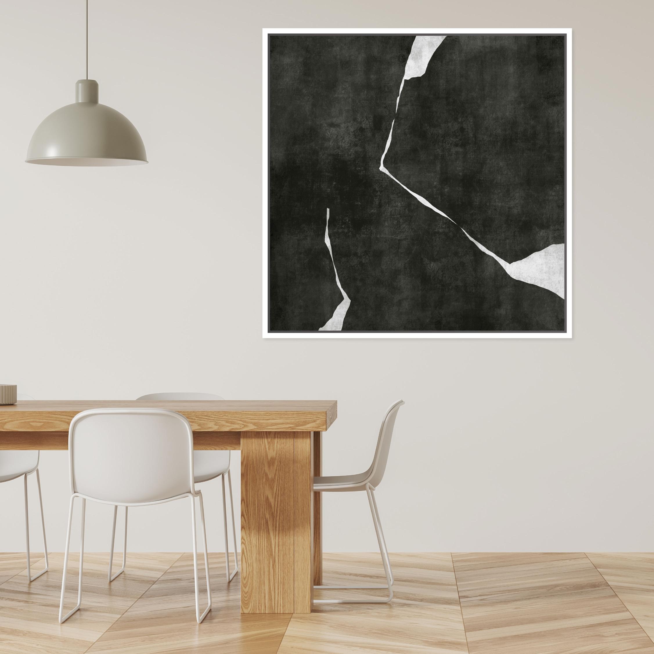 Nero II Square Framed Printed Canvas - Mala Art Co.