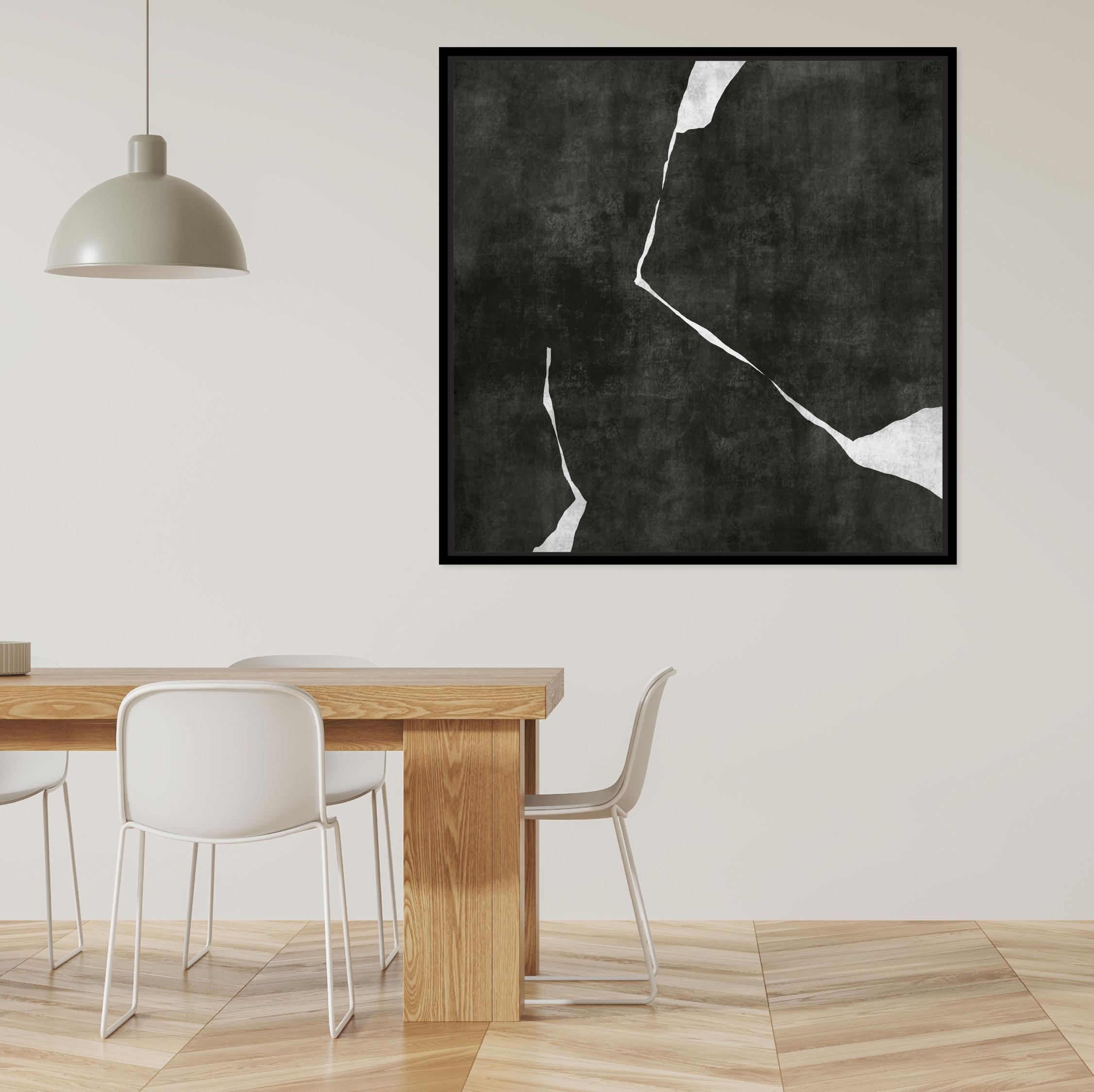 Nero II Square Framed Printed Canvas - Mala Art Co.