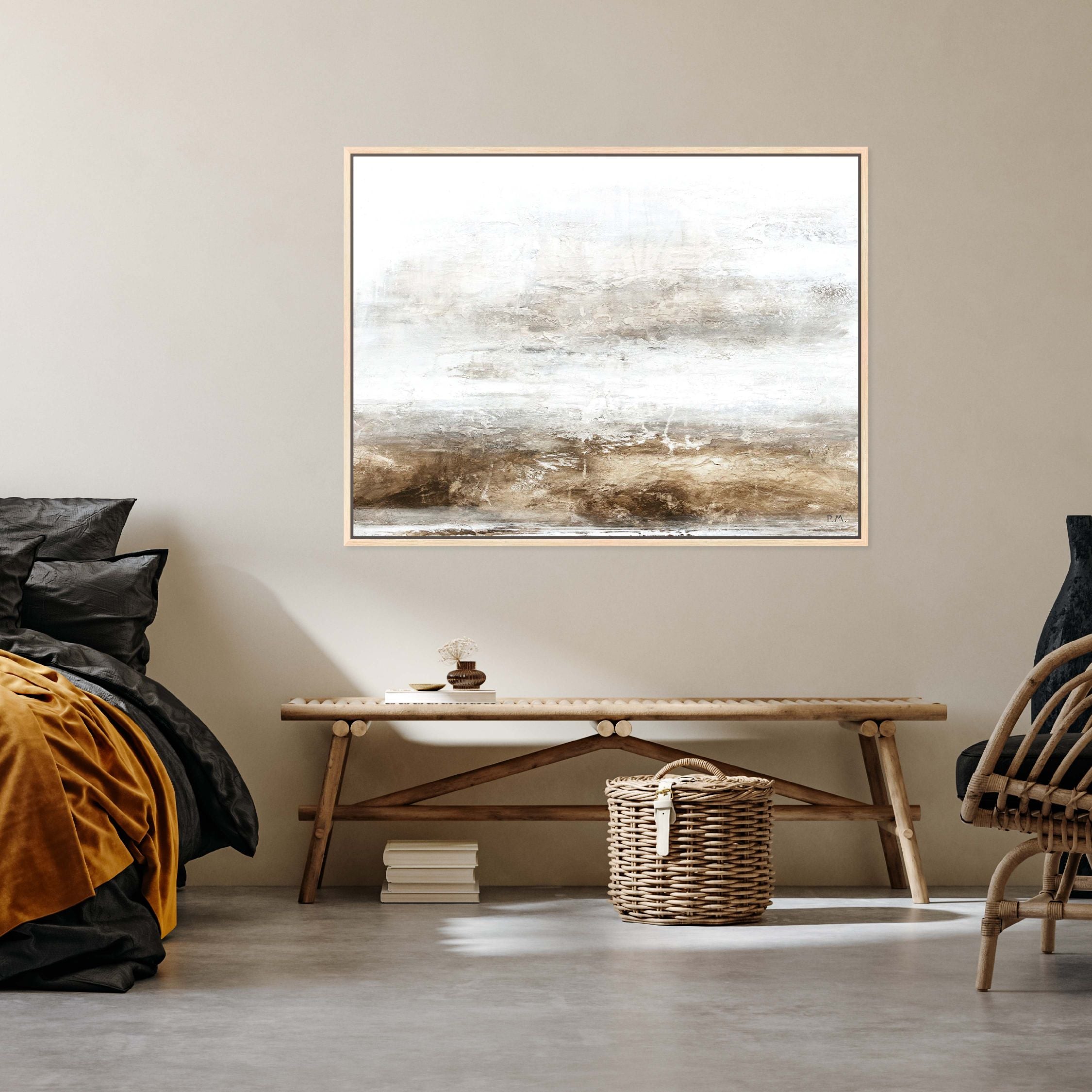 Echoes Landscape Framed Printed Canvas - Mala Art Co.