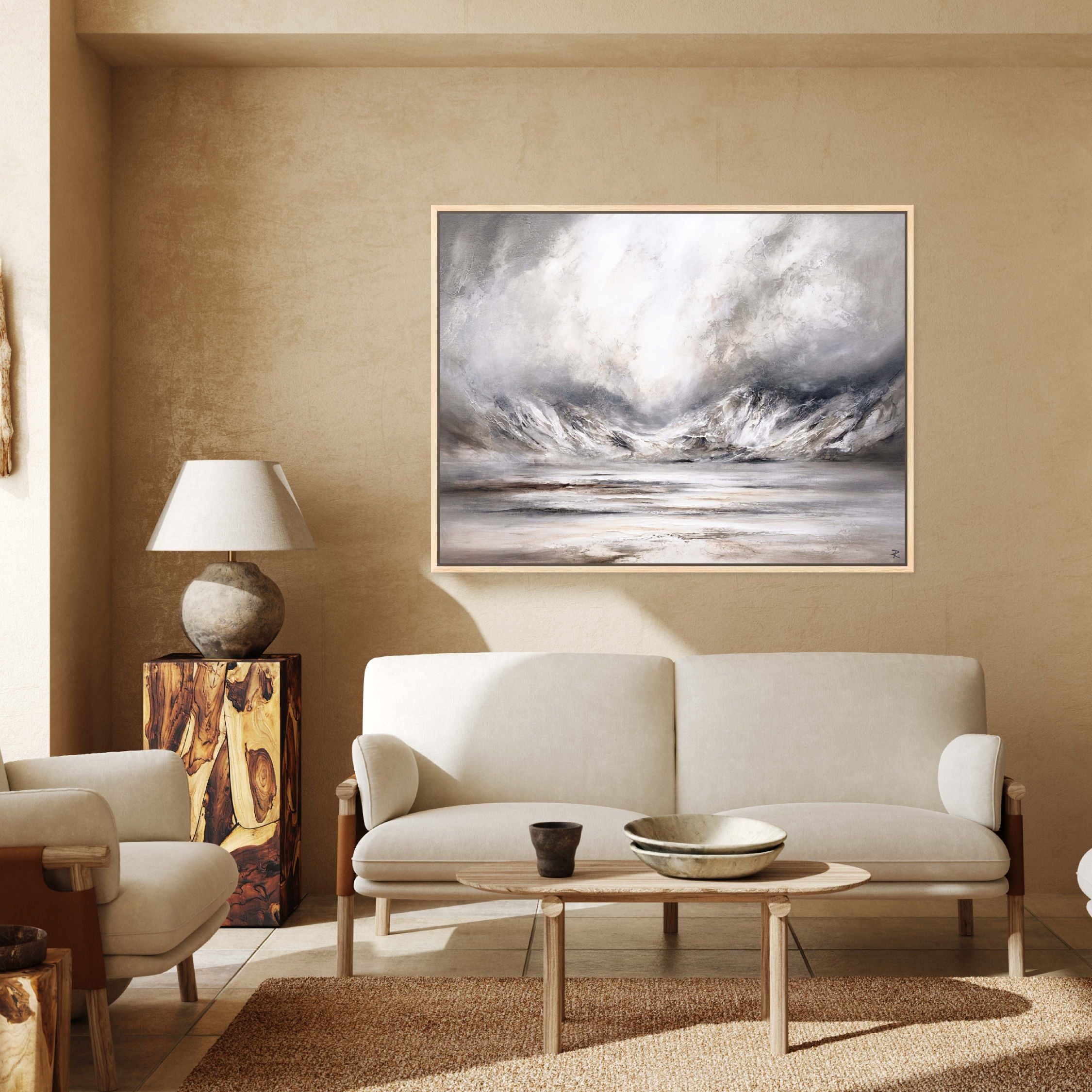 Fjords Landscape Framed Printed Canvas - Mala Art Co.