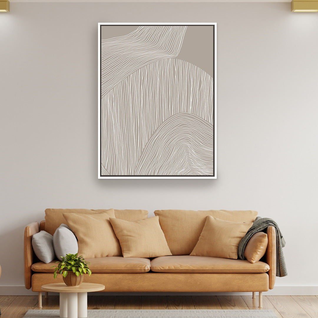 Flowing Contours 2 Portrait Framed Printed Canvas