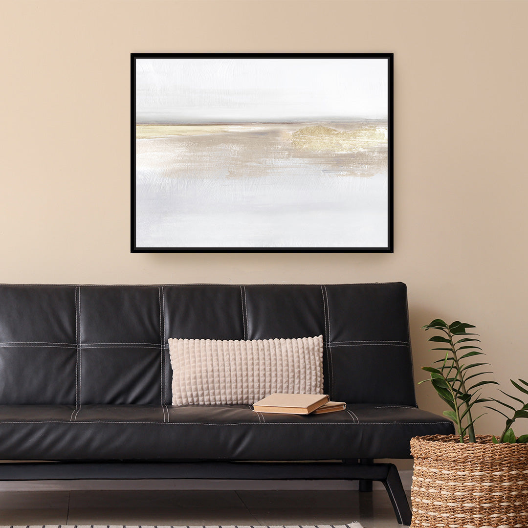 Gold Light Landscape Framed Printed Canvas - Mala Art Co.