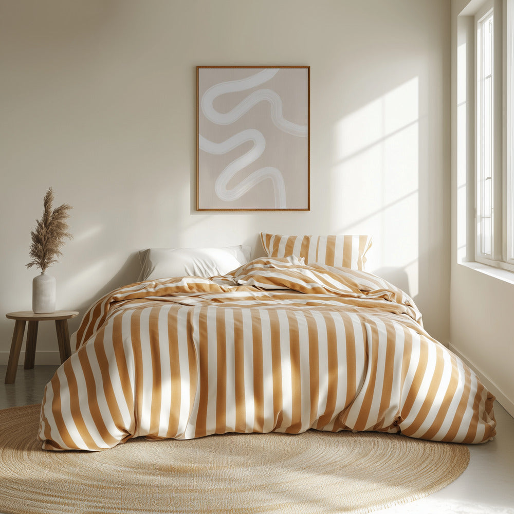 Beige One Line Drawing Print