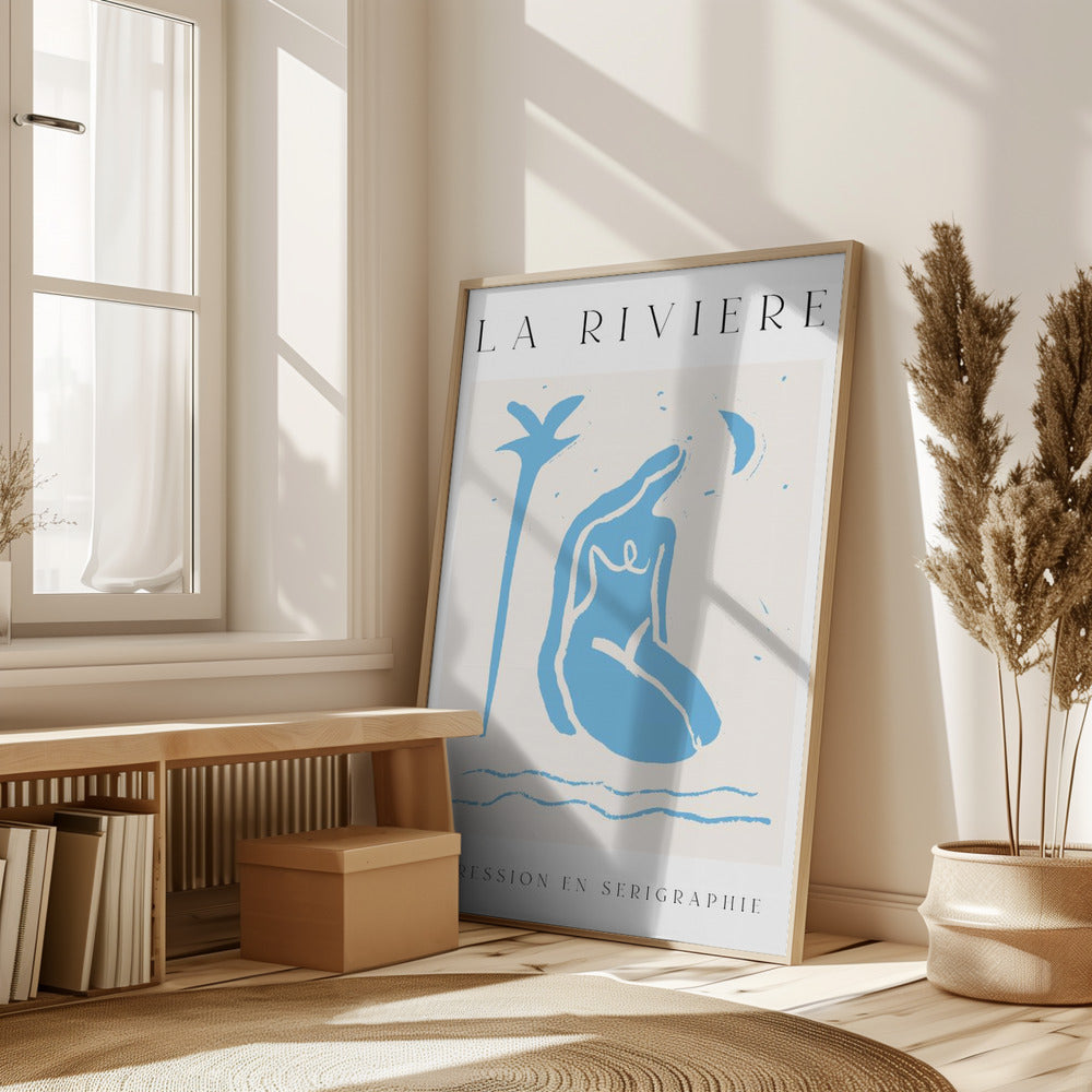 La Riviere Blue Silhouette Print