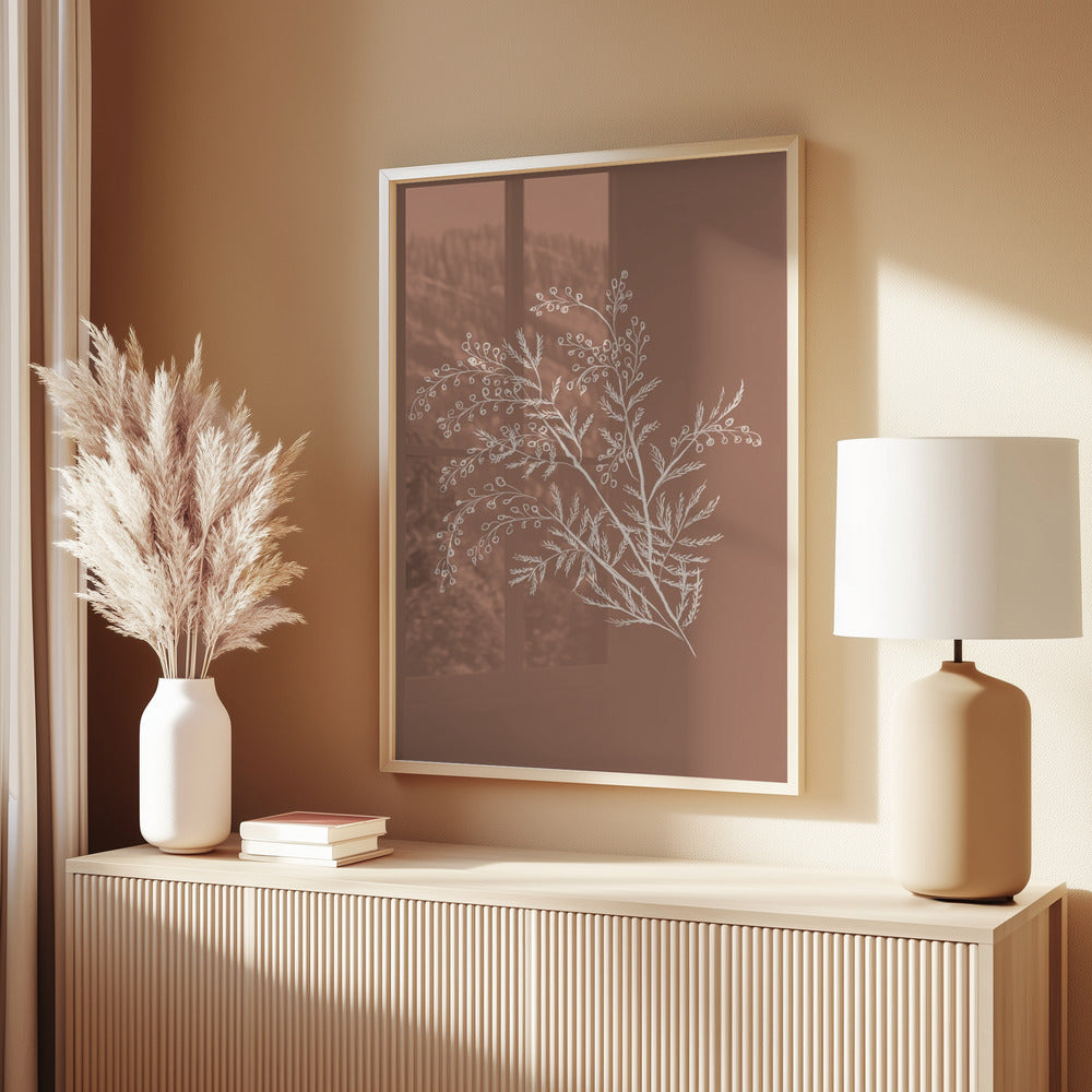 Mauve Acacia Botanical Branch Print