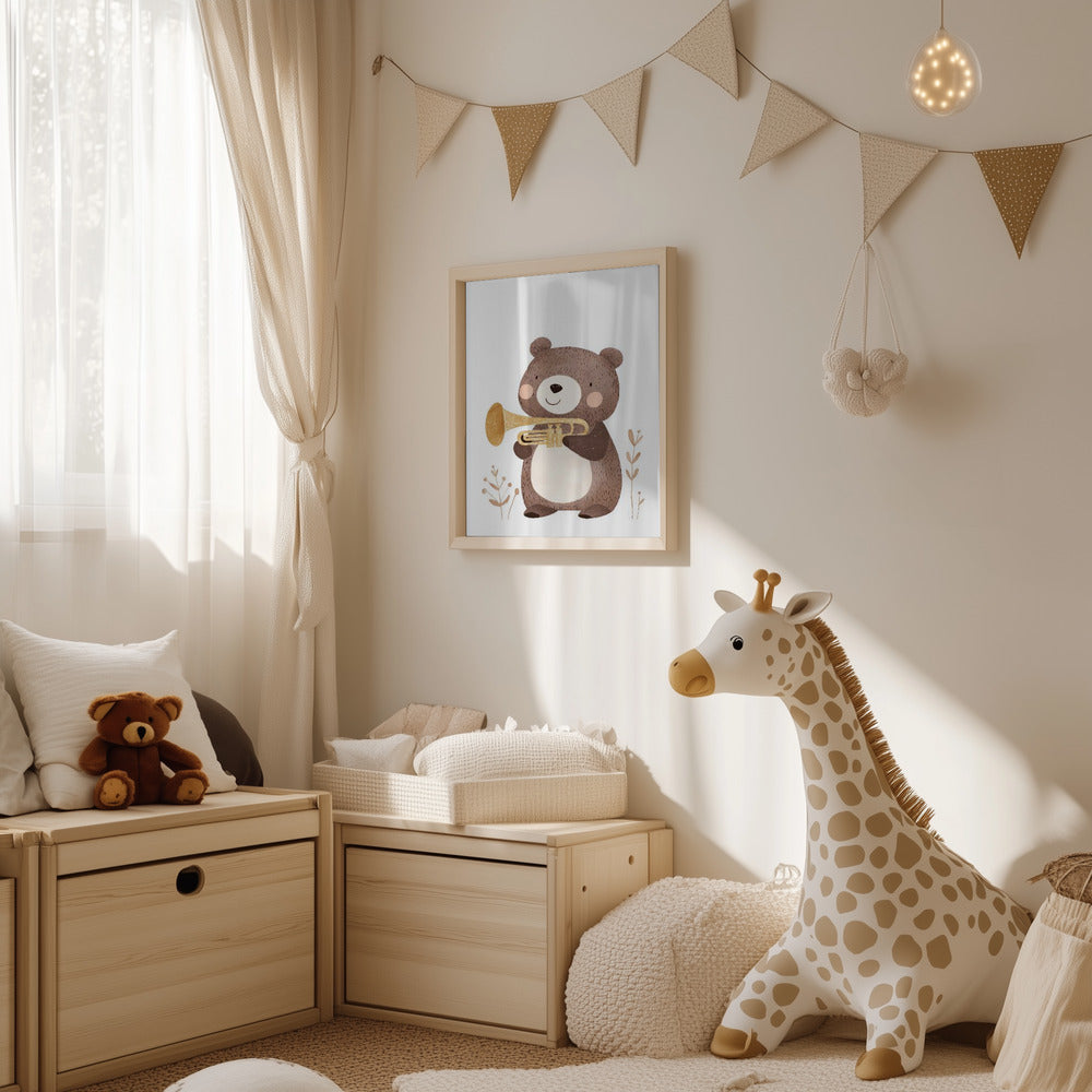 Trumpet Bear Print