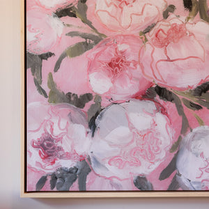 Pink Peonies Portrait Floral Canvas Wall Art - Mala Art Co.